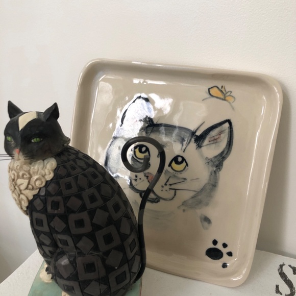 Cat Lover Alert: Jim Shore Lucky cat and ceramic cat plate. - Picture 2 of 5